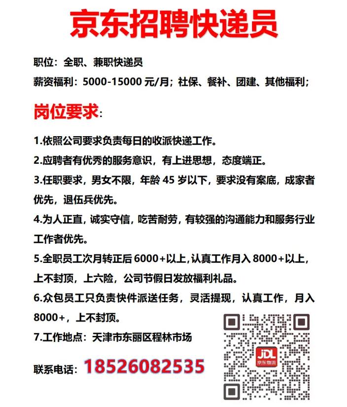 京东快递员平谷招聘信息