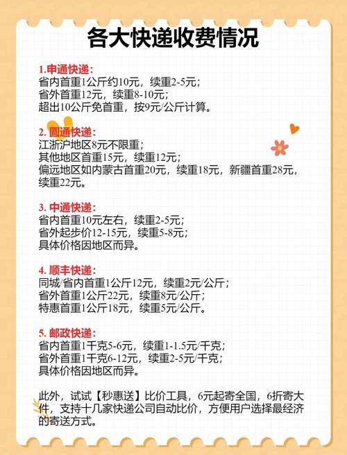 天天物流公司收费标准